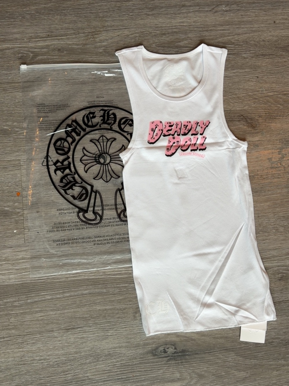 Chrome heart White "Deadly Doll" Graphic Tank Top